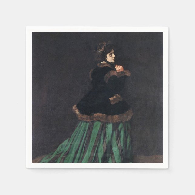 Monet Woman in Green Dress Napkin (Front)