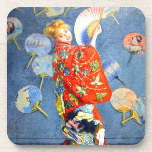 Monet Woman in Japanese Costume Coaster