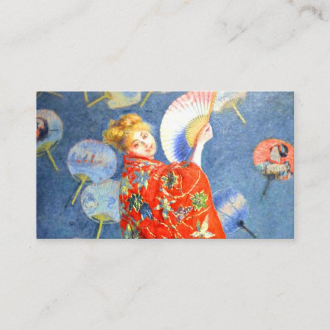 Monet Woman in Japanese Costume Enclosure Card (Front)