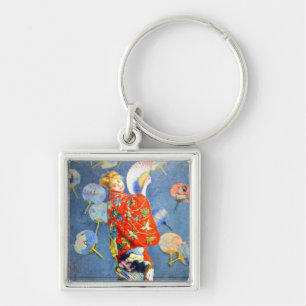 Monet Woman in Japanese Costume Key Ring