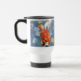 Monet Woman in Japanese Costume Travel Mug