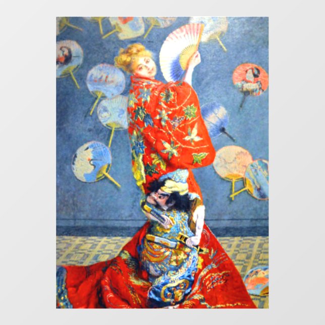 Monet Woman in Japanese Costume Window Cling (Sheet)
