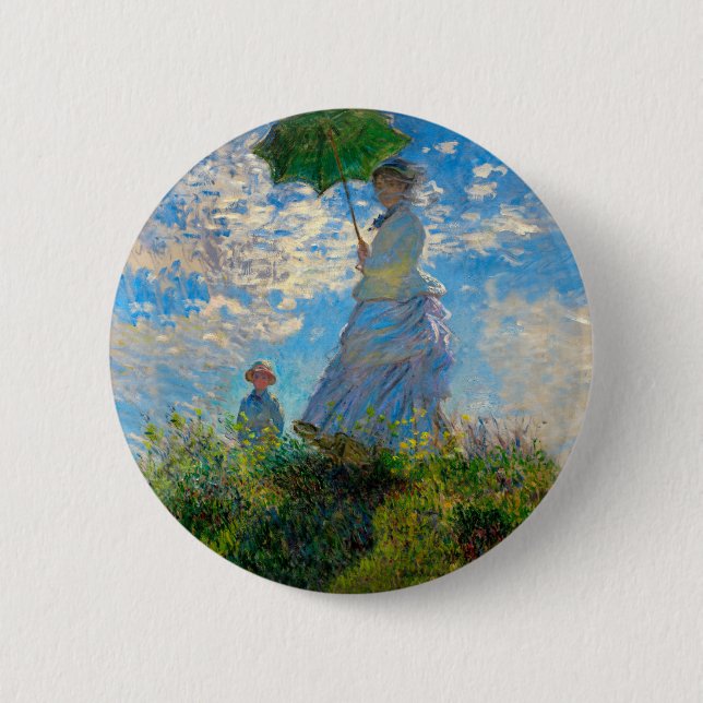 Monet Woman Parasol Impressionism 6 Cm Round Badge (Front)