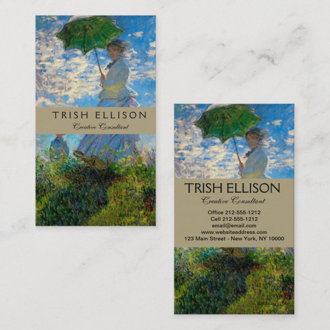 Monet Woman Parasol Impressionism Business Card (Front/Back)