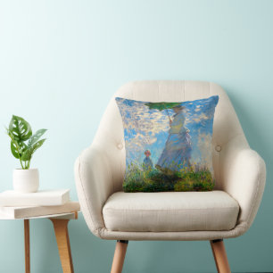 Monet Woman Parasol Impressionism Cushion