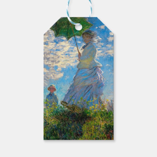 Monet Woman Parasol Impressionism Gift Tags (Front)