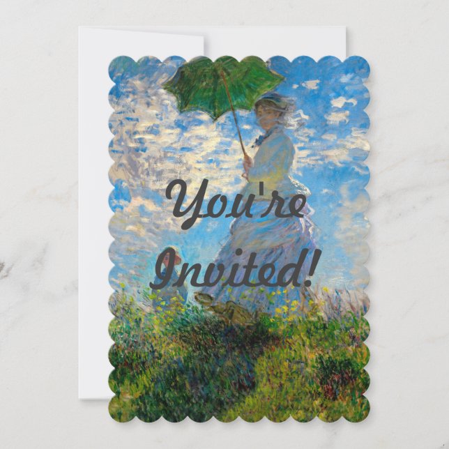 Monet Woman Parasol Impressionism Invitation (Front)