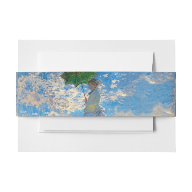 Monet Woman Parasol Impressionism Invitation Belly Band (Front Example)