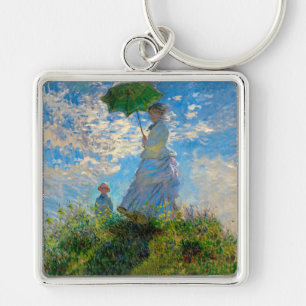 Monet Woman Parasol Impressionism Key Ring