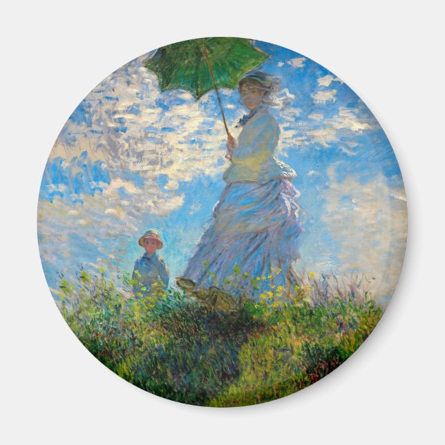 Monet Woman Parasol Impressionism Magnet (Front)