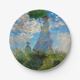 Monet Woman Parasol Impressionism Paper Plate