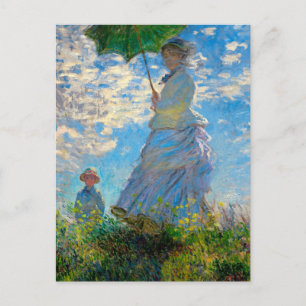 Monet Woman Parasol Impressionism Postcard