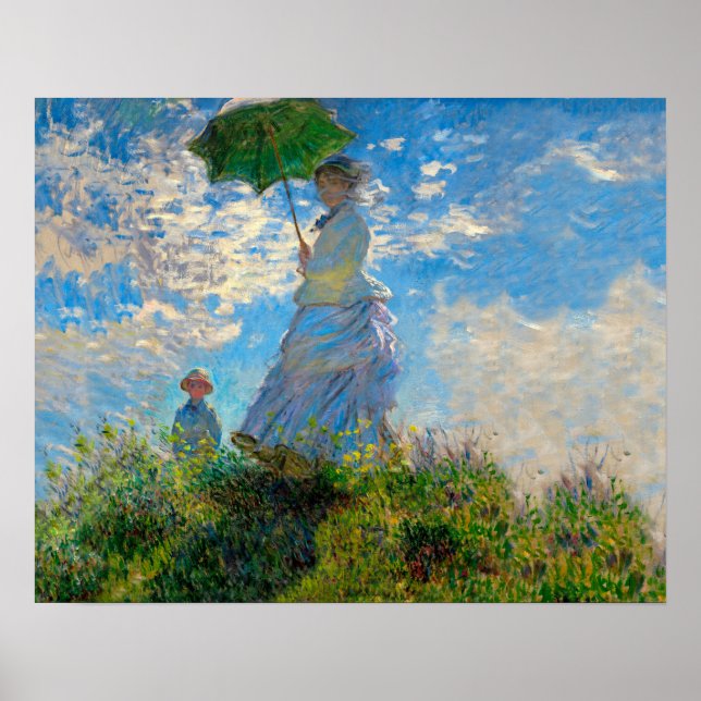 Monet Woman Parasol Impressionism Poster (Front)