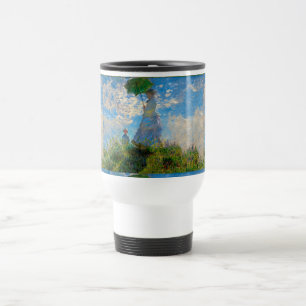 Monet Woman Parasol Impressionism Travel Mug
