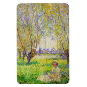 Monet Woman Seated Under The Willows Fine Art Magnet