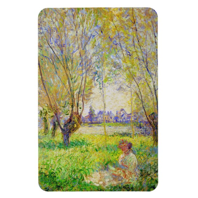 Monet Woman Seated Under The Willows Fine Art Magnet (Vertical)