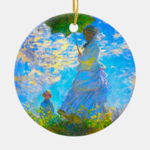 Monet Woman with a Parasol Ceramic Tree Decoration