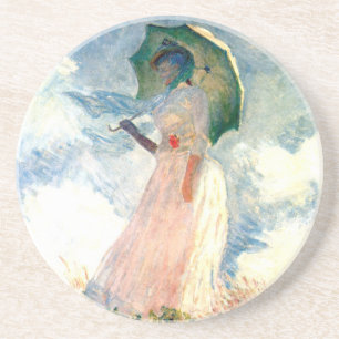 Monet Woman with a Parasol Facing Left Coaster
