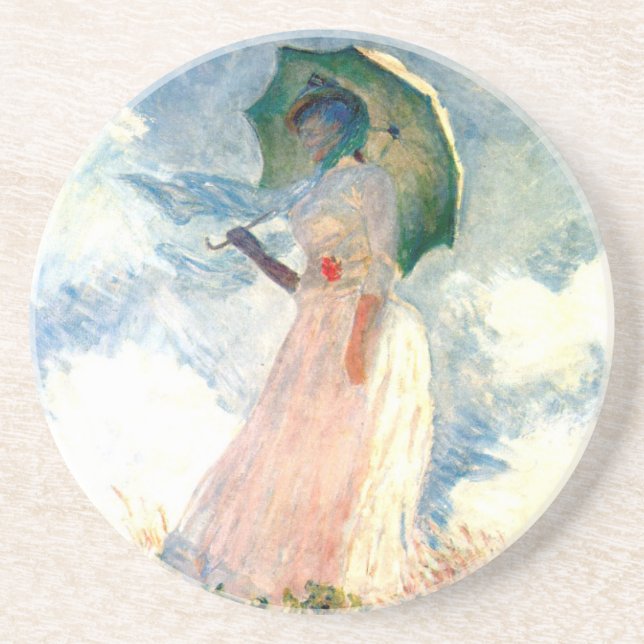 Monet Woman with a Parasol Facing Left Coaster (Front)