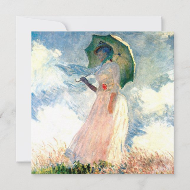 Monet Woman with a Parasol Facing Left Invitation (Front)
