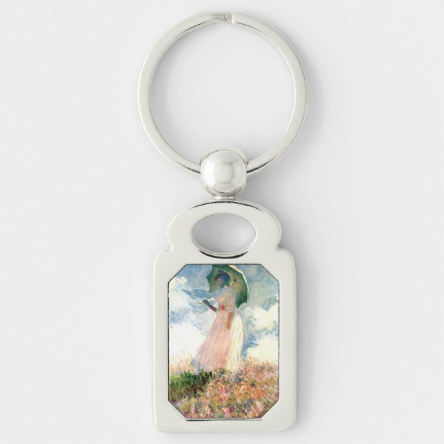 Monet Woman with a Parasol Facing Left Key Ring (Front)