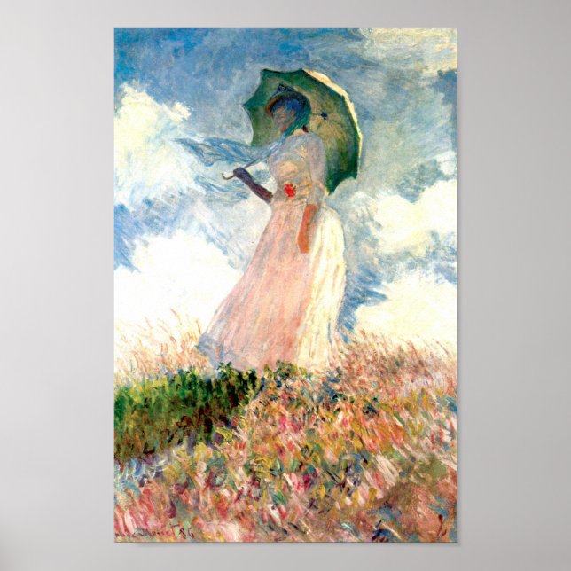 Monet Woman with a Parasol Facing Left Poster (Front)