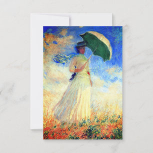 Monet Woman with a Parasol Facing Right Card
