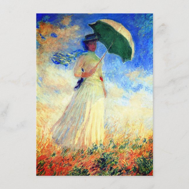 Monet Woman with a Parasol Facing Right Enclosure Card (Front)
