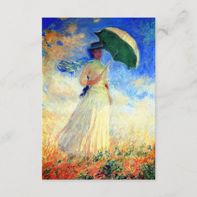 Monet Woman with a Parasol Facing Right Enclosure Card (Front)