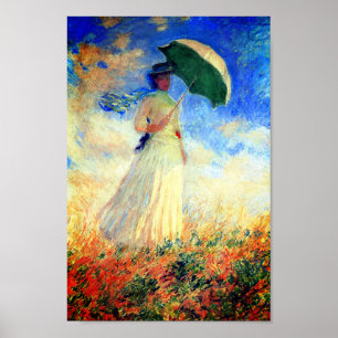 Monet Woman with a Parasol Facing Right Poster