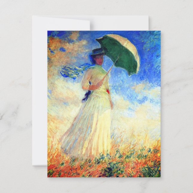 Monet Woman with a Parasol Facing Right Save The Date (Front)