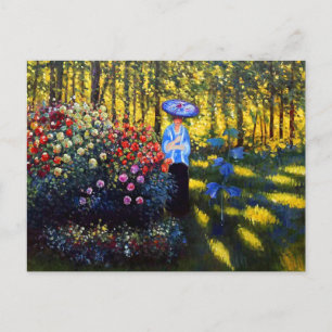 Monet Woman with a Parasol in Garden Invitation Postcard