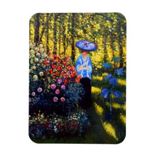 Monet Woman with a Parasol in Garden Magnet