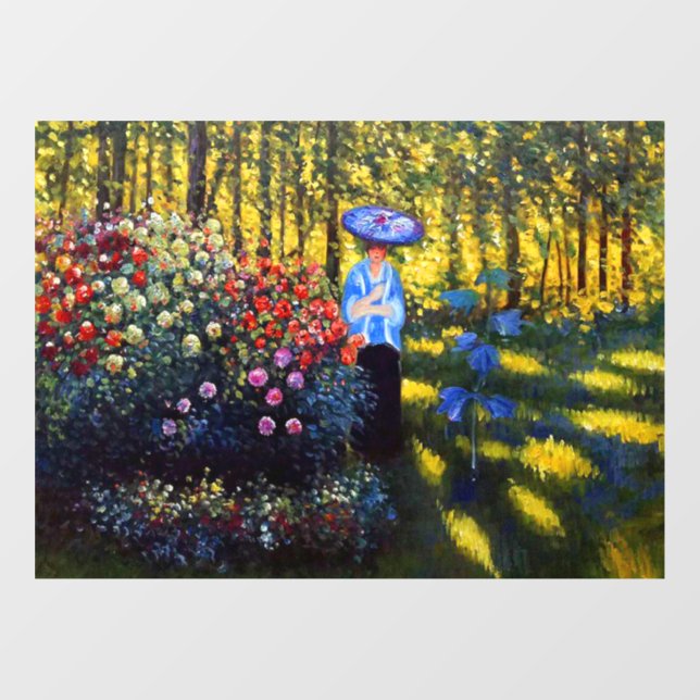 Monet Woman with a Parasol in Garden Window Cling (Sheet)
