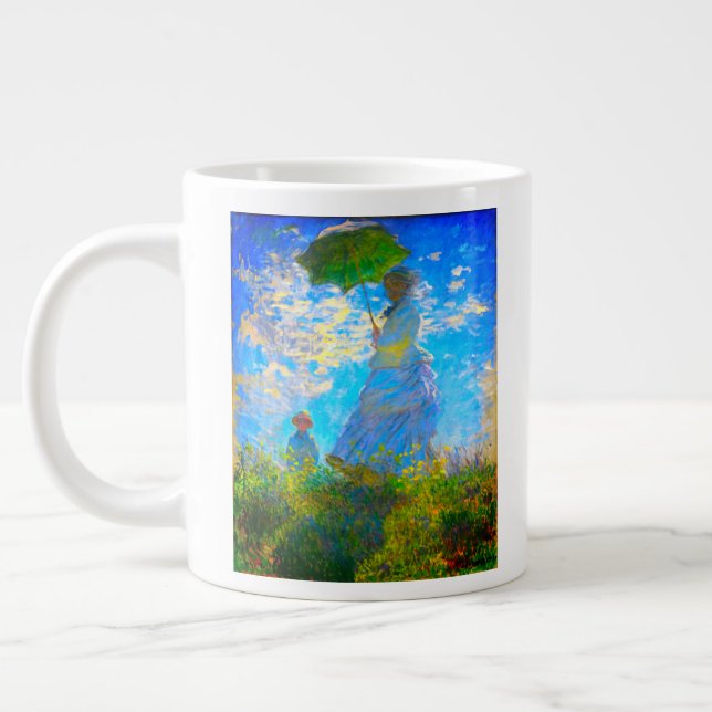Monet Woman with a Parasol Large Coffee Mug (Left)