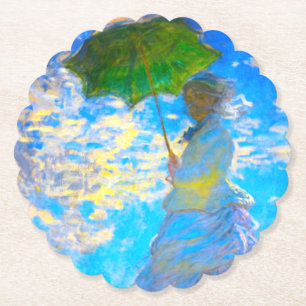 Monet Woman with a Parasol Paper Coaster