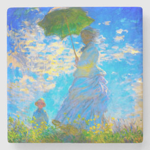 Monet Woman with a Parasol Stone Coaster