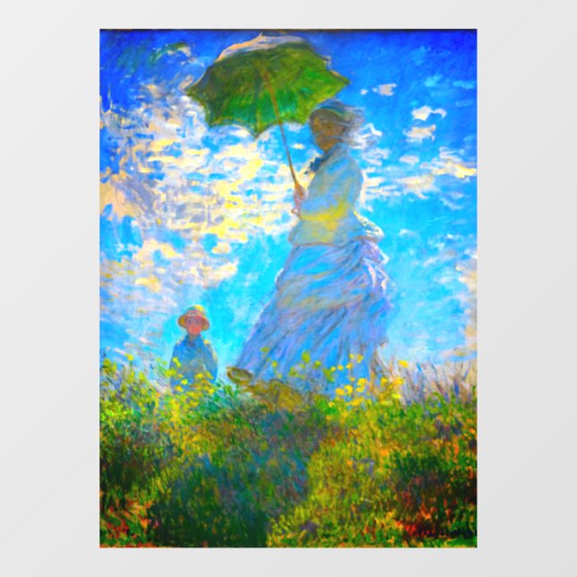 Monet Woman with a Parasol Window Cling (Sheet)