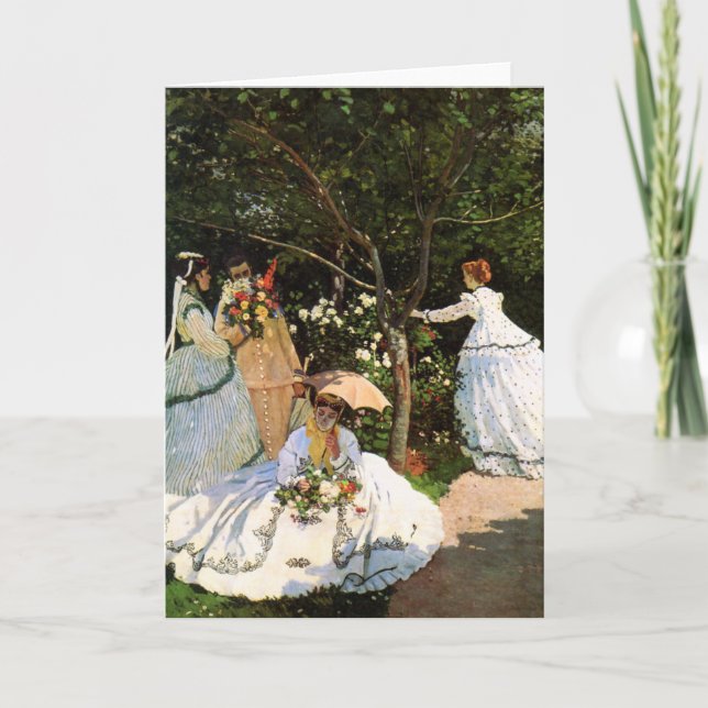 Monet Women in the Garden Greeting Card (Front)