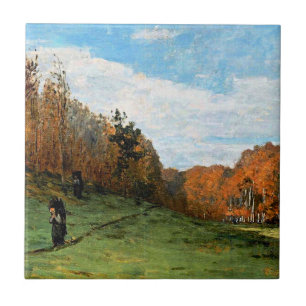 Monet, Woodbearers in Fontainebleau Forest, Tile