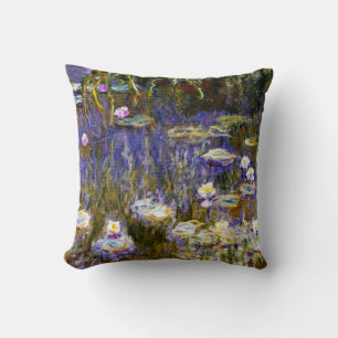 Monet - Yellow and Lilac Water Lilies Cushion