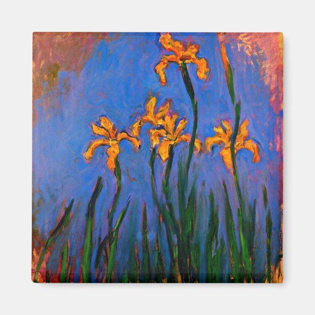 Monet- Yellow Irises Magnet (Front)