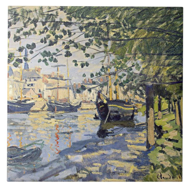 Monet's artwork, Seine at Rouen, Tile (Front)