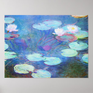Monet's famous, Water Lilies, Pink, 1899, Poster