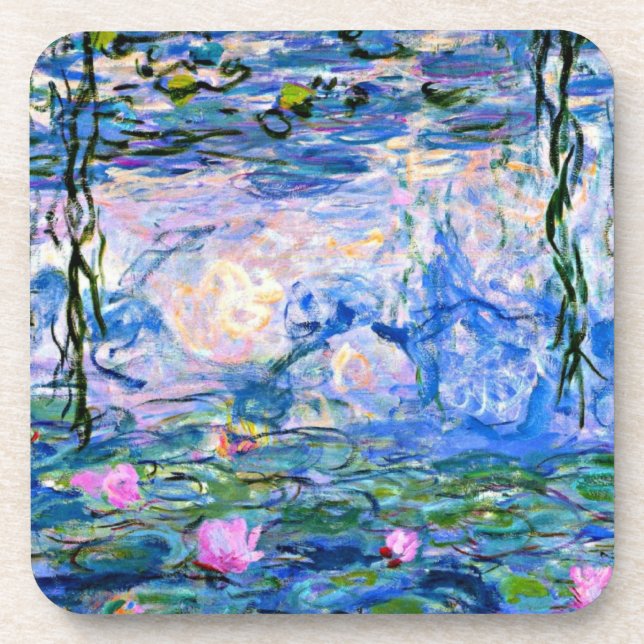 Monet's famous Water Lilies (pink) Coaster (Front)