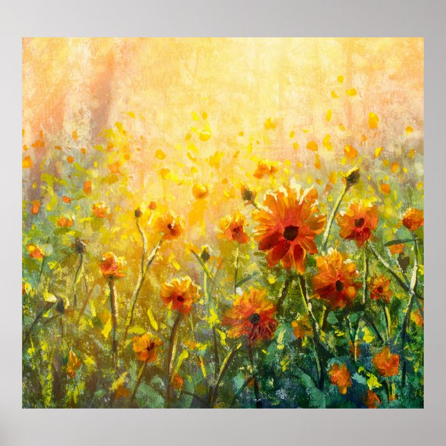 Monet's Floral Paintings: Impressionist Landscape Poster (Front)