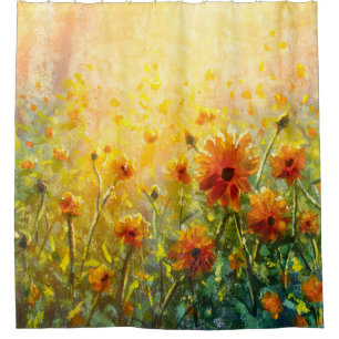 Monet's Floral Paintings: Impressionist Landscape Shower Curtain