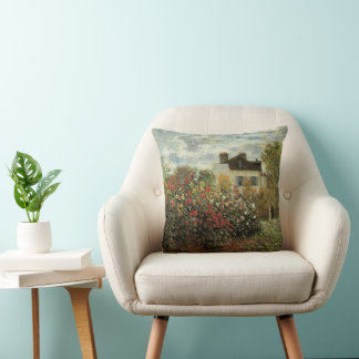 Monet's Garden at Argenteuil by Claude Monet Cushion