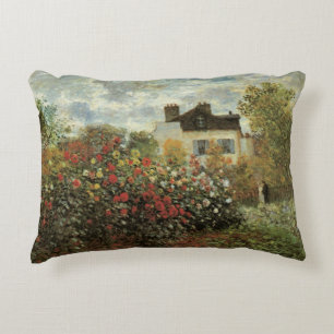 Monet's Garden at Argenteuil by Claude Monet Decorative Cushion