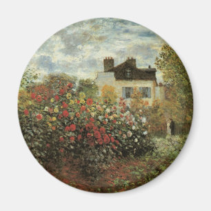 Monet's Garden at Argenteuil by Claude Monet Magnet